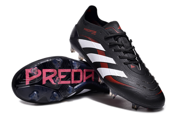 Adidas Predator 2025 Laced Edition FG (Black, White, and Red) - Image 3