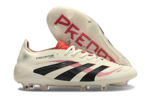 Adidas Predator 2025 Laced Edition FG (Cream, Black, and Red)