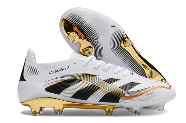 Adidas Predator 2025 Laced Edition FG (White, Black, and Gold Variation) - Image 3