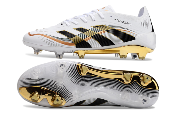 Adidas Predator 2025 Laced Edition FG (White, Black, and Gold Variation) - Image 6