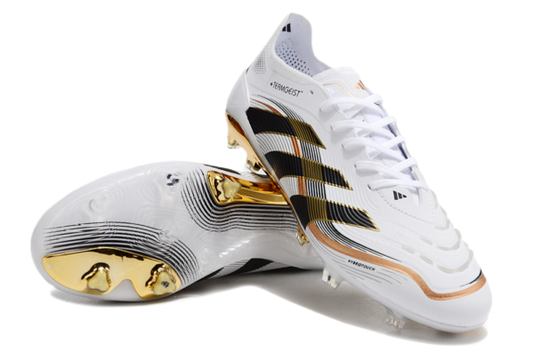 Adidas Predator 2025 Laced Edition FG (White, Black, and Gold Variation) - Image 7