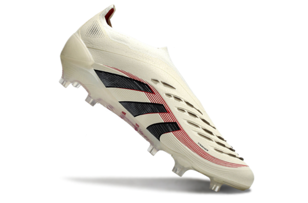 Adidas Predator 2025 Laceless Edition FG (Cream Black Red) - Image 2