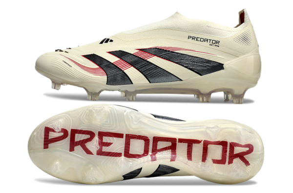 Adidas Predator 2025 Laceless Edition FG (Cream Black Red) - Image 4