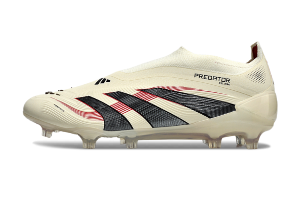 Adidas Predator 2025 Laceless Edition FG (Cream Black Red) - Image 7