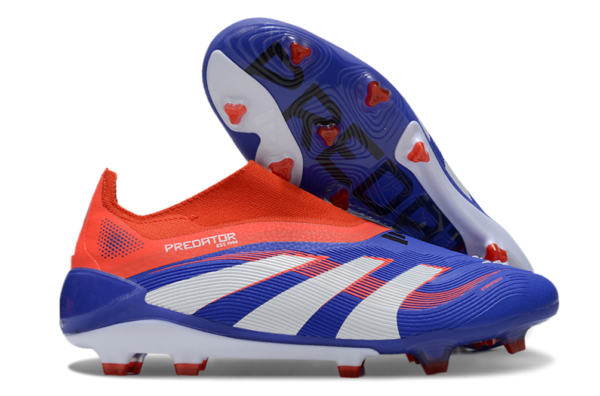 Adidas Predator 2025 Laceless Edition FG (Red, Blue, and White) - Image 2