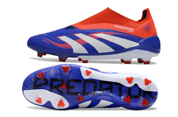 Adidas Predator 2025 Laceless Edition FG (Red, Blue, and White) - Image 3