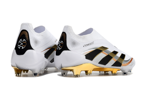 Adidas Predator 2025 Laceless Edition FG (White, Black, Gold Variation) - Image 3