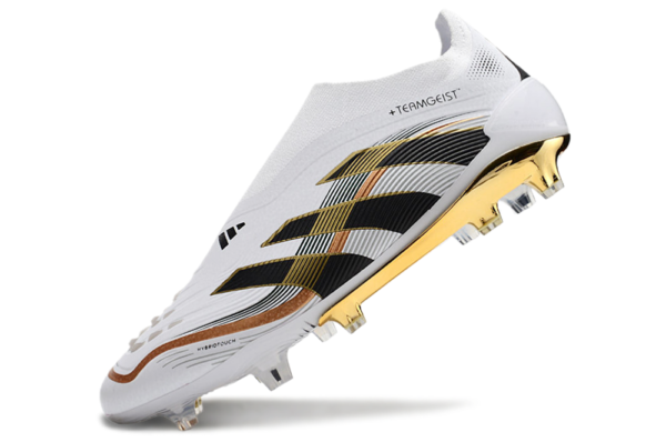 Adidas Predator 2025 Laceless Edition FG (White, Black, Gold Variation) - Image 5