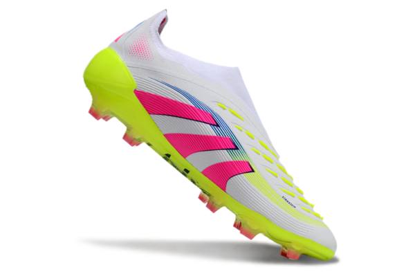 Adidas Predator 2025 Laceless Edition FG (White, Pink, and Neon Green) - Image 2