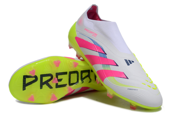 Adidas Predator 2025 Laceless Edition FG (White, Pink, and Neon Green) - Image 4