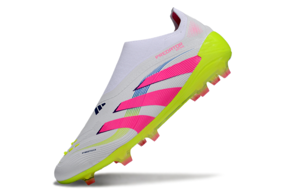 Adidas Predator 2025 Laceless Edition FG (White, Pink, and Neon Green) - Image 5