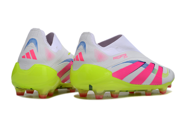 Adidas Predator 2025 Laceless Edition FG (White, Pink, and Neon Green) - Image 6