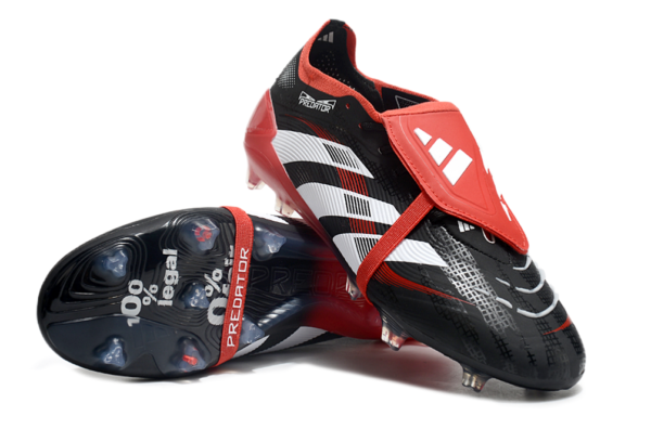 Adidas Predator 2025 Tongue Edition FG (Black, Red, and White) - Image 3