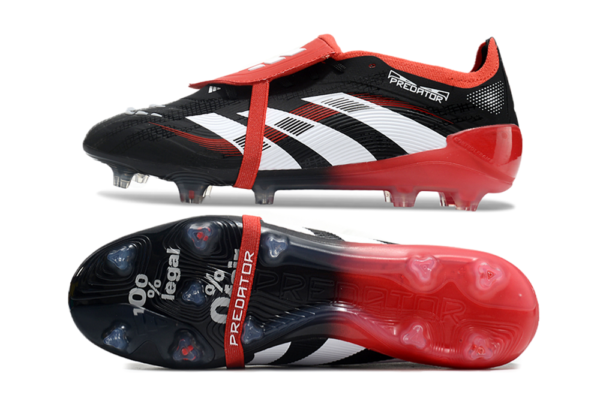 Adidas Predator 2025 Tongue Edition FG (Black, Red, and White) - Image 4