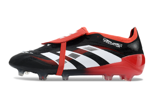 Adidas Predator 2025 Tongue Edition FG (Black, Red, and White) - Image 6