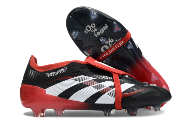 Adidas Predator 2025 Tongue Edition FG (Black, Red, and White) - Image 7