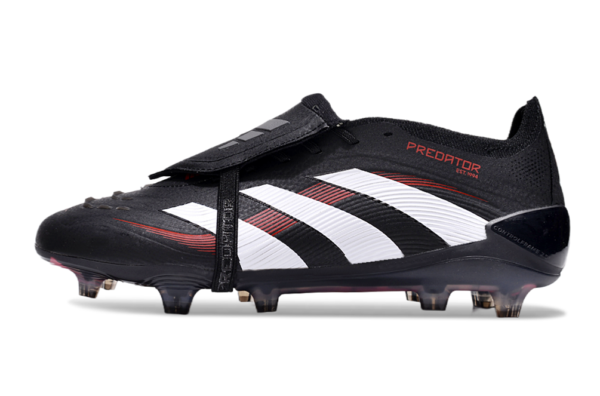 Adidas Predator 2025 Tongue Edition FG (Black, White, and Red) - Image 2