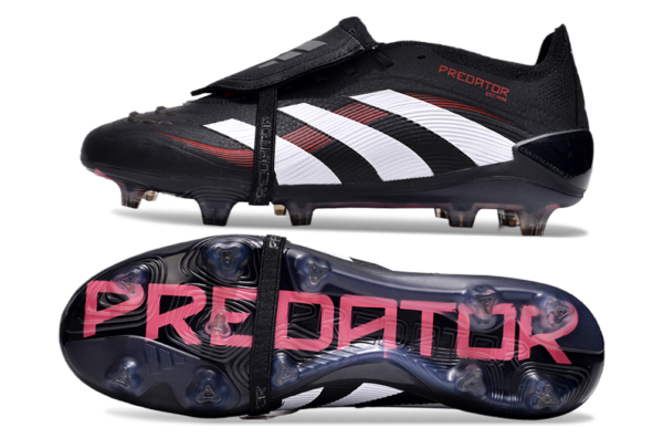 Adidas Predator 2025 Tongue Edition FG (Black, White, and Red) - Image 3