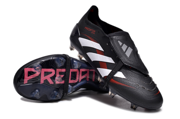 Adidas Predator 2025 Tongue Edition FG (Black, White, and Red) - Image 4