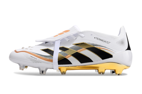 Adidas Predator 2025 Tongue Edition FG (White, Black, Gold, and Rose Variation)