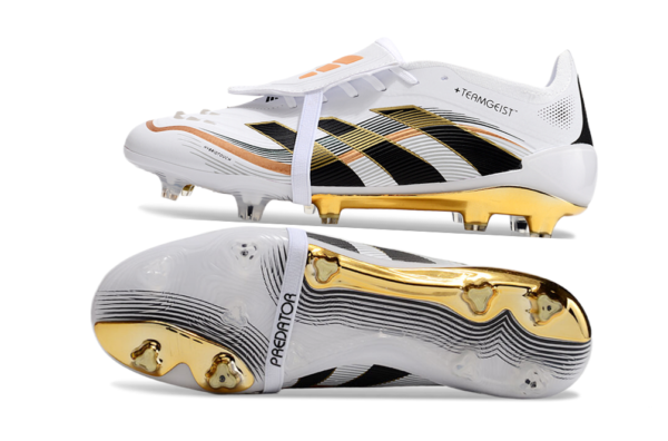 Adidas Predator 2025 Tongue Edition FG (White, Black, Gold, and Rose Variation) - Image 2