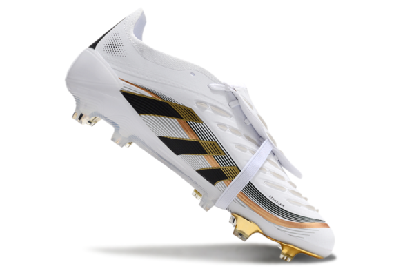 Adidas Predator 2025 Tongue Edition FG (White, Black, Gold, and Rose Variation) - Image 3