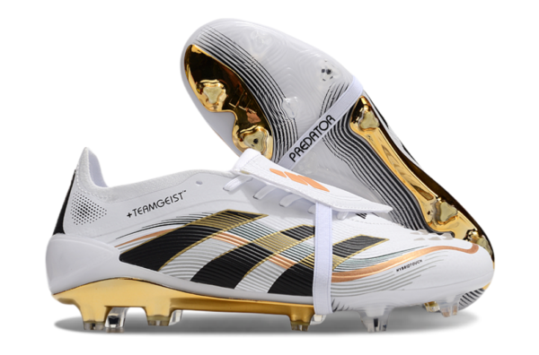 Adidas Predator 2025 Tongue Edition FG (White, Black, Gold, and Rose Variation) - Image 4