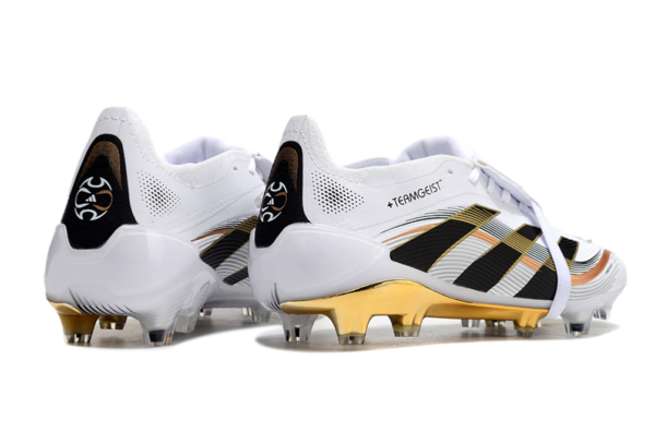 Adidas Predator 2025 Tongue Edition FG (White, Black, Gold, and Rose Variation) - Image 5