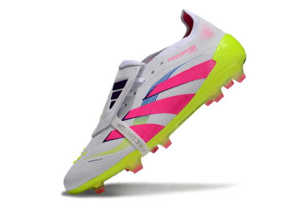 Adidas Predator 2025 Tongue Edition FG (White, Pink, and Neon Green) - Image 2