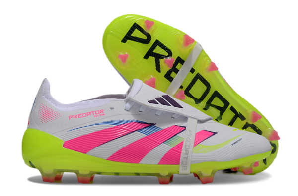 Adidas Predator 2025 Tongue Edition FG (White, Pink, and Neon Green) - Image 3