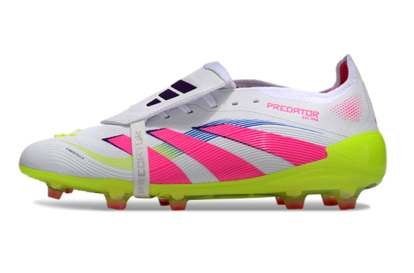 Adidas Predator 2025 Tongue Edition FG (White, Pink, and Neon Green) - Image 4