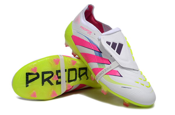 Adidas Predator 2025 Tongue Edition FG (White, Pink, and Neon Green) - Image 6