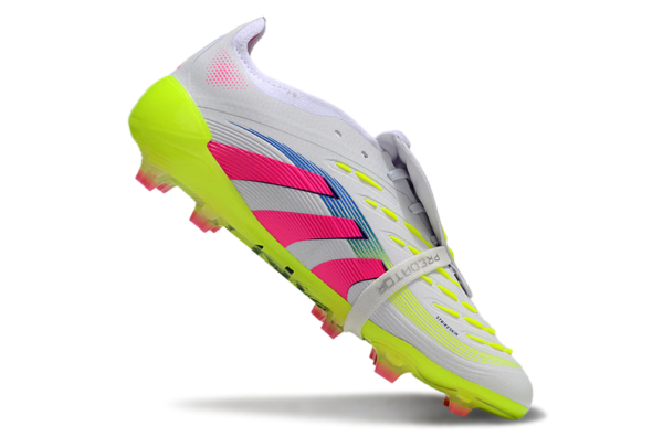 Adidas Predator 2025 Tongue Edition FG (White, Pink, and Neon Green) - Image 7