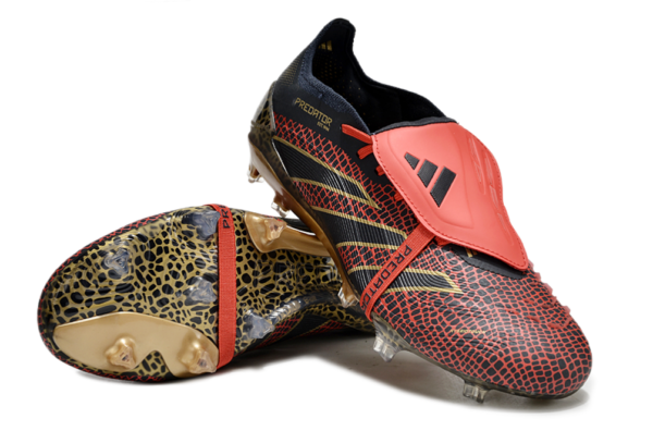 Adidas Predator 2025 Tongue Edition FG (Black/Red/Gold) - Image 3