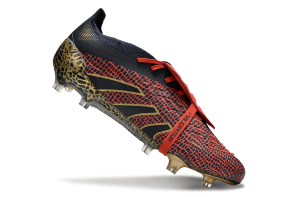 Adidas Predator 2025 Tongue Edition FG (Black/Red/Gold) - Image 4