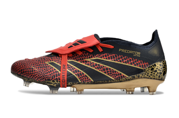 Adidas Predator 2025 Tongue Edition FG (Black/Red/Gold) - Image 5