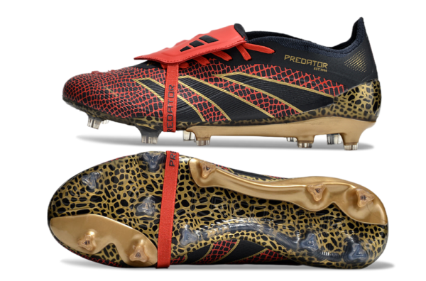 Adidas Predator 2025 Tongue Edition FG (Black/Red/Gold) - Image 6