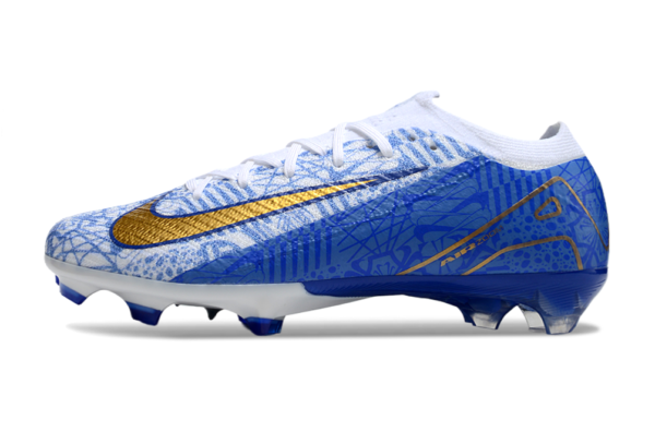 Nike Air Zoom Mercurial Vapor XVI Elite FG (Blue, White, and Gold) - Image 2