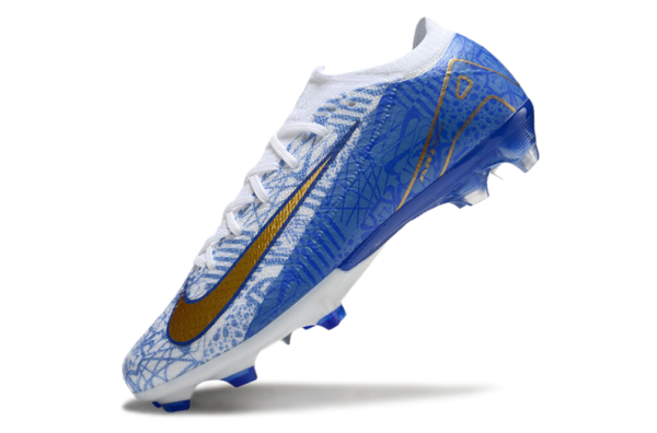 Nike Air Zoom Mercurial Vapor XVI Elite FG (Blue, White, and Gold) - Image 3
