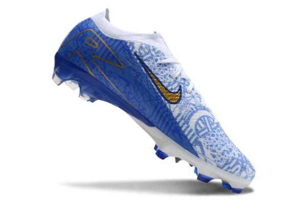Nike Air Zoom Mercurial Vapor XVI Elite FG (Blue, White, and Gold) - Image 5