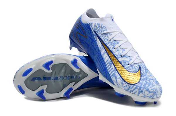 Nike Air Zoom Mercurial Vapor XVI Elite FG (Blue, White, and Gold) - Image 7