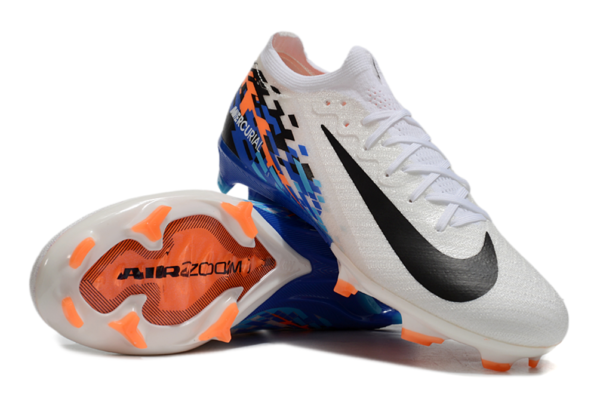 Nike Air Zoom Mercurial Vapor XVI Elite FG (White, Black, Blue, and Orange) - Image 2