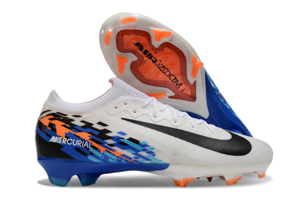 Nike Air Zoom Mercurial Vapor XVI Elite FG (White, Black, Blue, and Orange) - Image 5