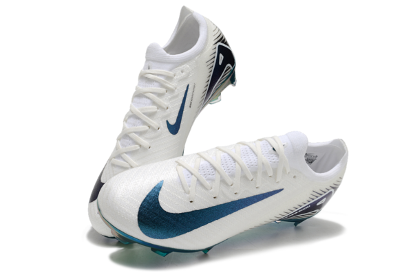 Nike Air Zoom Mercurial Vapor XVI Elite FG (White, Blue, and Iridescent) - Image 2
