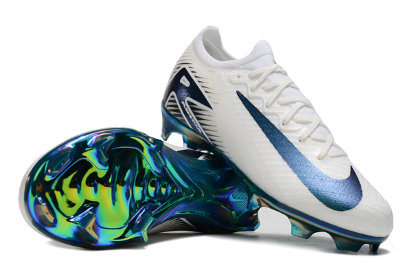 Nike Air Zoom Mercurial Vapor XVI Elite FG (White, Blue, and Iridescent) - Image 5